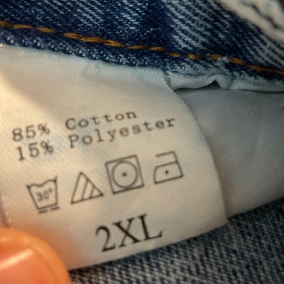 Distressed Cut-off Jean Booty‎ Shorts Plus Size 2X High Rise Faded Denim SHEIN - Picture 7 of 7